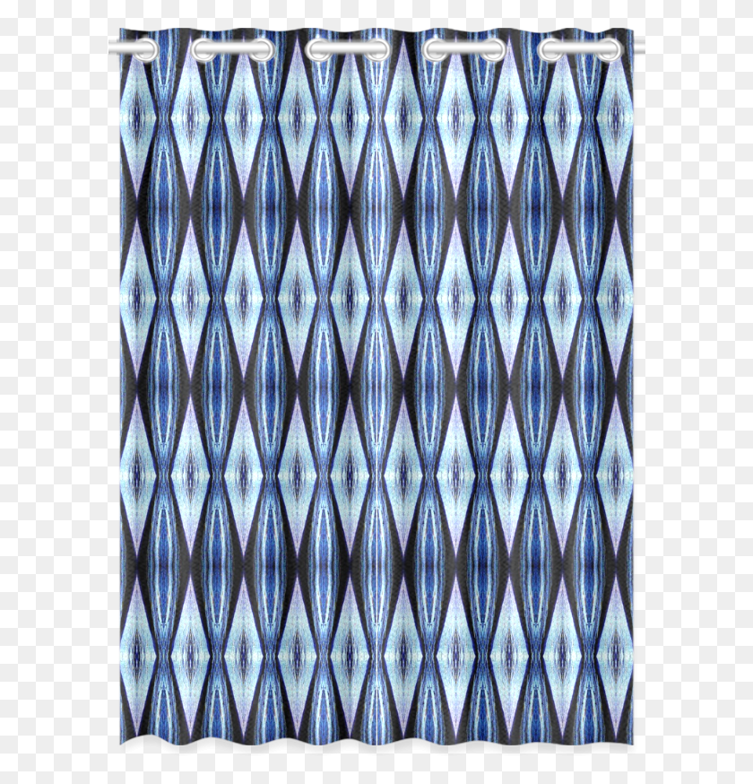 600x814 Blue White Diamond Pattern New Window Curtain 52 X, Rug, Tile HD PNG Download