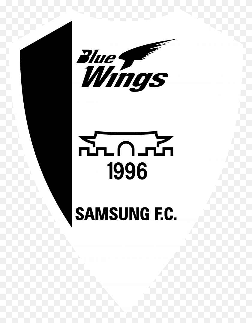 2400x3127 Blue Wings Logo Black And White Suwon Samsung Bluewings, Plectrum HD PNG Download