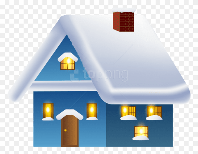843x643 Blue Winter House Winter House Transparent, Lighting, Lamp, Building HD PNG Download