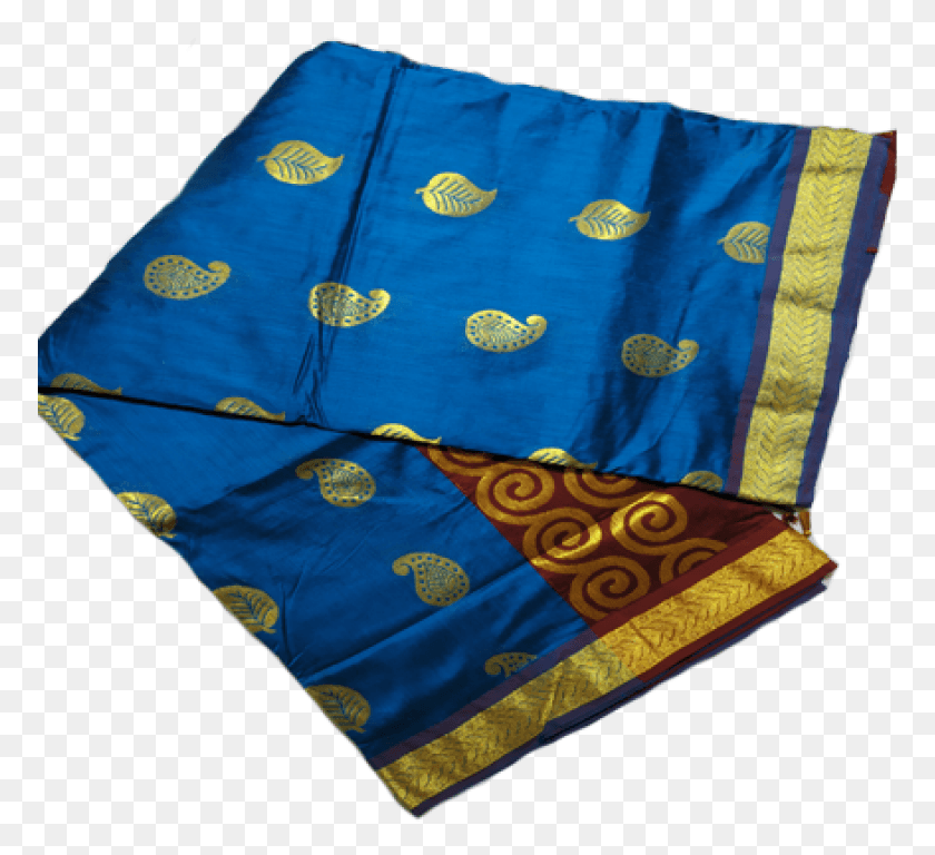 773x708 Blue With Mango Leaf Saree Silk, Blanket, Purse, Handbag HD PNG Download