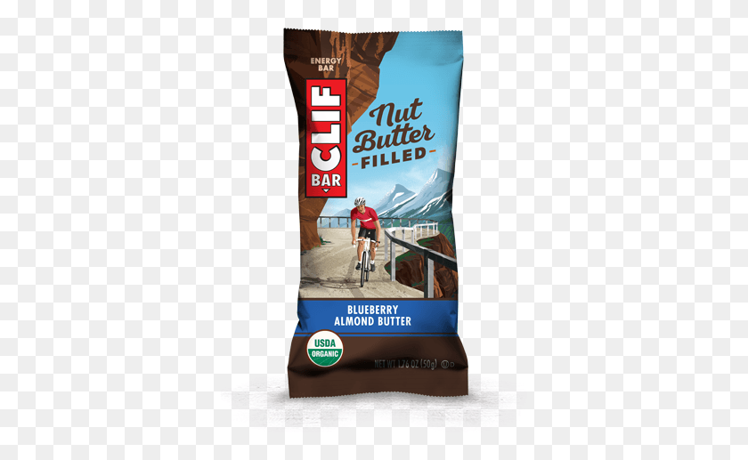 347x457 Blueberry Almond Butter Packaging Clif Bar Nut Butter Filled Chocolate Peanut Butter, Person, Human, Bicycle HD PNG Download