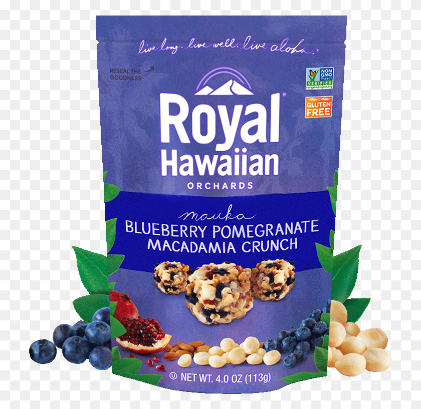 725x757 Blueberry Pomegranate Macadamia Nut Crunch Macadamia Nuts Royal Hawaii, Plant, Food, Fruit HD PNG Download