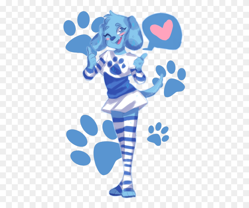 415x640 Descargar Png Blues Clues Paw Print, Blue From Blues Clues Furry, Graphics, Persona Hd Png