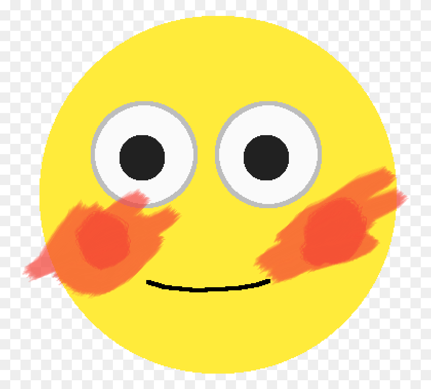 755x697 Blush Emoji Smiley, Face, Pac Man, Food HD PNG Download
