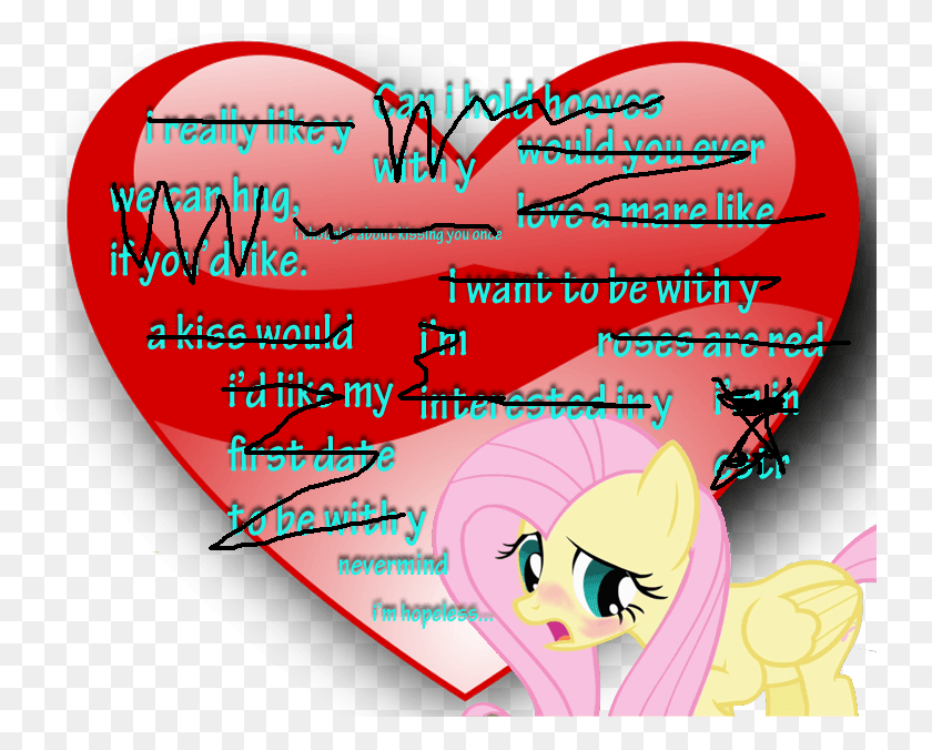 740x616 Blushing Cute Fluttershy Heart Hearts And Hooves Not How You Spell Pinkie, Poster, Advertisement, Text HD PNG Download