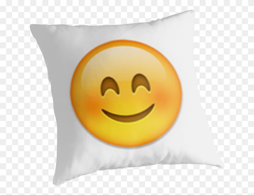 649x585 Blushing Emoji By Emilysmithartblushing Emoji Smiley, Pillow, Cushion, Egg HD PNG Download