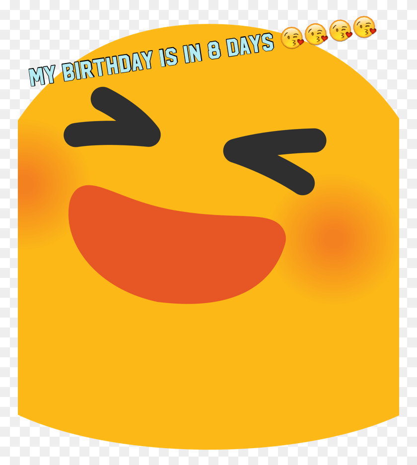 769x877 Descargar Png / Emoji De La Cara Ruborizada Que Significa Smiley, Comida, Pac Man, Texto Hd Png
