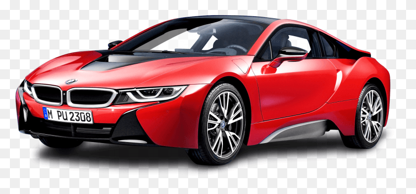 1868x796 Bmw I8 Protonic Red Car Image Pngpix Red Car Police Bmw I8, Vehicle, Transportation, Automobile HD PNG Download