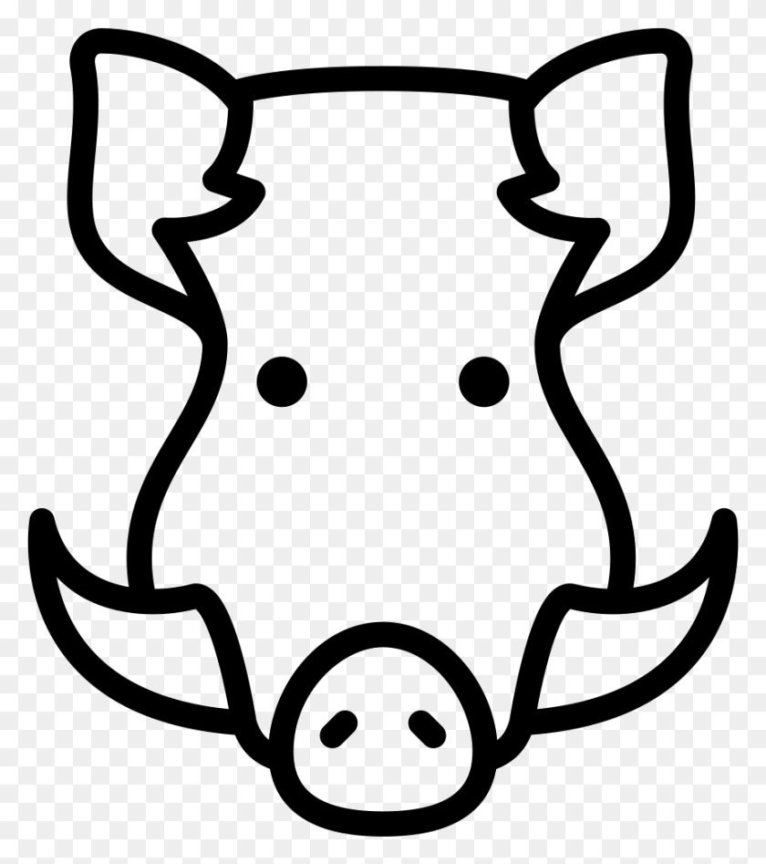 862x981 Boar Head Comments Easy To Draw Boar Head, Stencil, Symbol, Label HD PNG Download