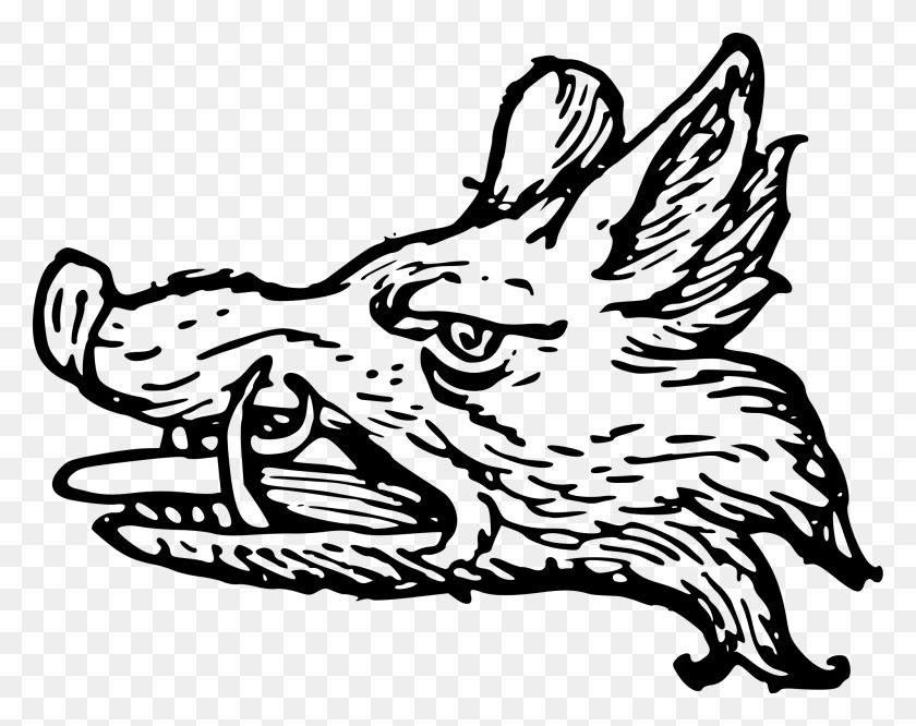 2000x1554 Boar Head Drawing At Getdrawings Boar Heraldry, Gray, World Of Warcraft HD PNG Download