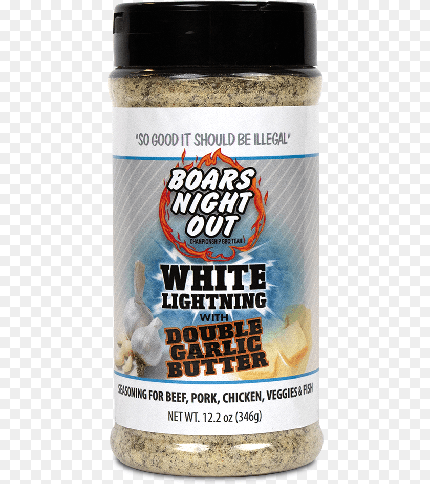 Boars Night Out White Lightning Double Garlic Butter Bottle, Food, Can, Tin Transparent PNG
