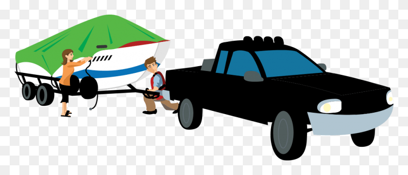 1000x385 Boat Towing Preparation Pickup Truck, Person, Human, Car HD PNG Download