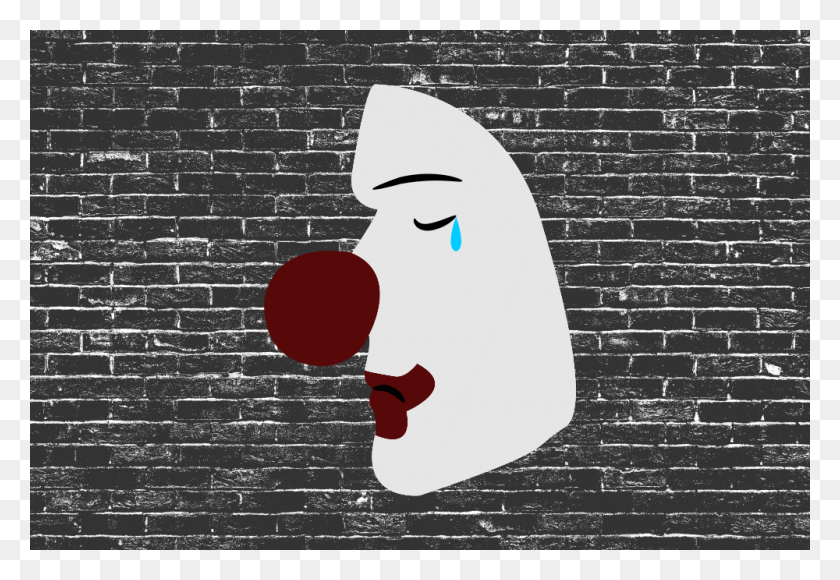 1000x667 Bob Burnham Als Trauriger Clown Vor Einer Grauen Mauer Brickwork, Brick, Wall HD PNG Download