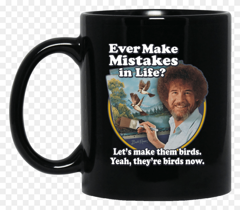 1146x992 Bob Ross Mistakes Shirt, Coffee Cup, Cup, Person HD PNG Download