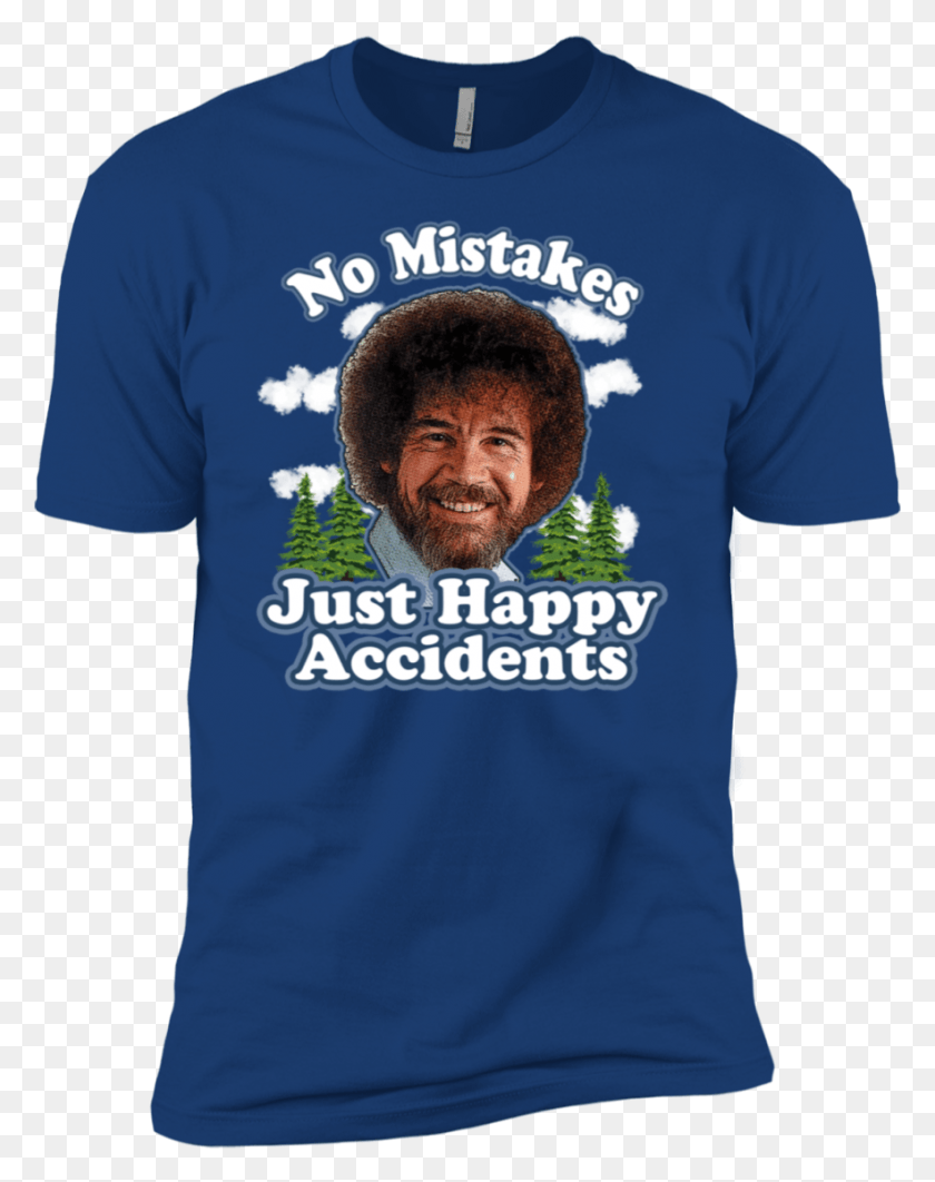 883x1135 Bob Ross No Mistakes Just Happy Accidents Camiseta Premium Bob Ross, Ropa, Camiseta, Camiseta Hd Png
