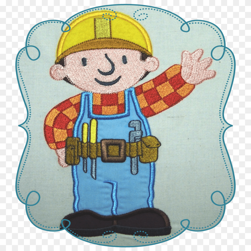 Bob The Builder Applique Machine Embroidery Design, Pattern, Baby, Person, Cartoon Sticker PNG