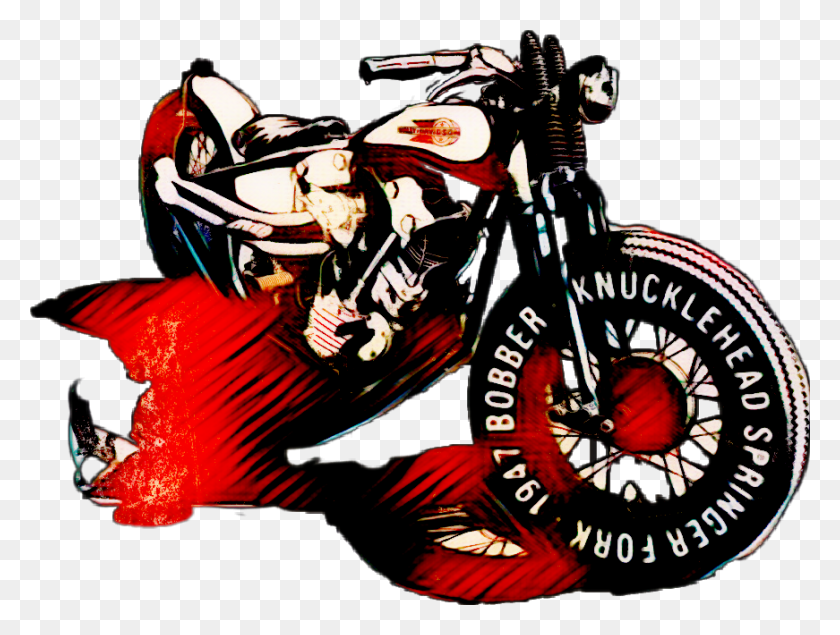 871x643 Bobber Knucklehead Harleydavidson Harley Davidson Playera Vector, Wheel, Machine, Motorcycle HD PNG Download