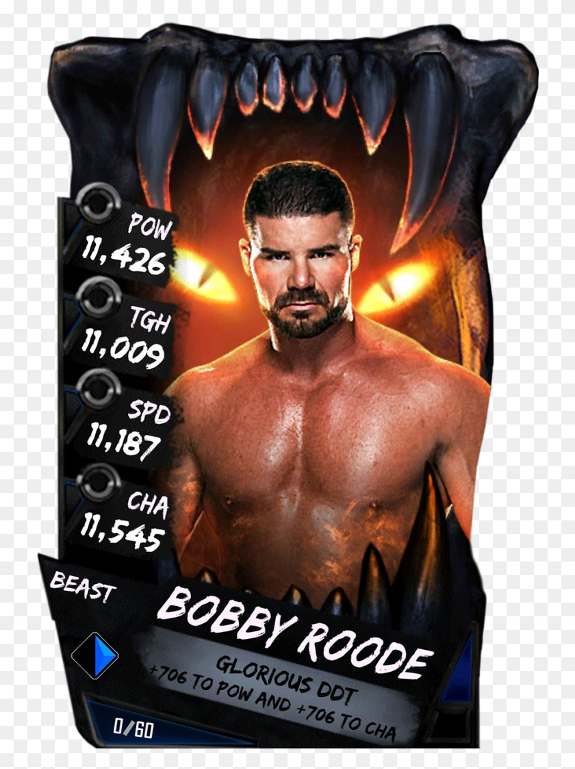 734x1063 Bobbyroode S4 16 Beast Wwe Supercard Beast Cards, Poster, Advertisement, Person HD PNG Download