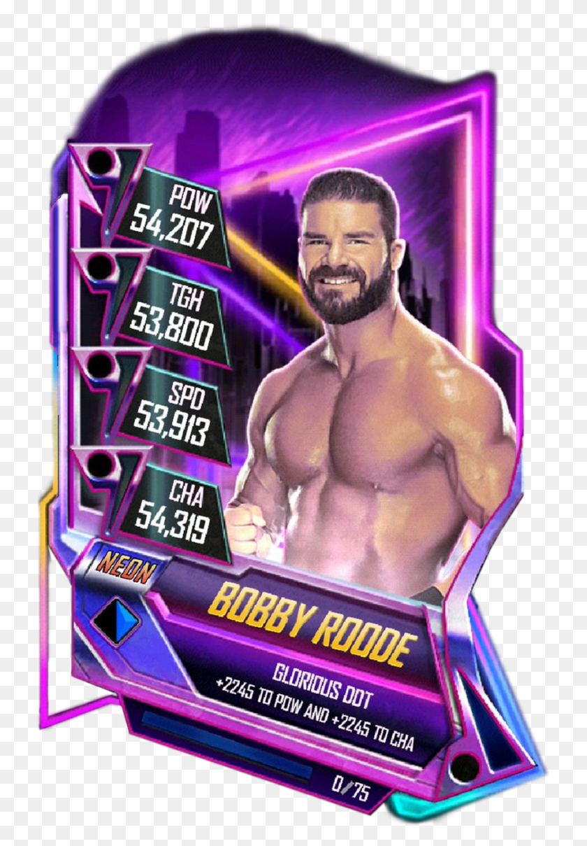 734x1149 Bobbyroode S5 23 Neon Wwe Supercard Neon Tier, Person, Human, Flyer HD PNG Download