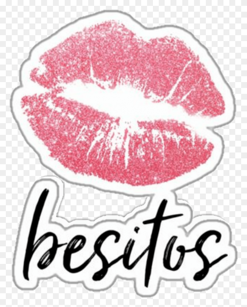 966x1223 Boca Beso Besos Kiss Stickers Besos, Текст, Этикетка, Еда, Hd Png Скачать