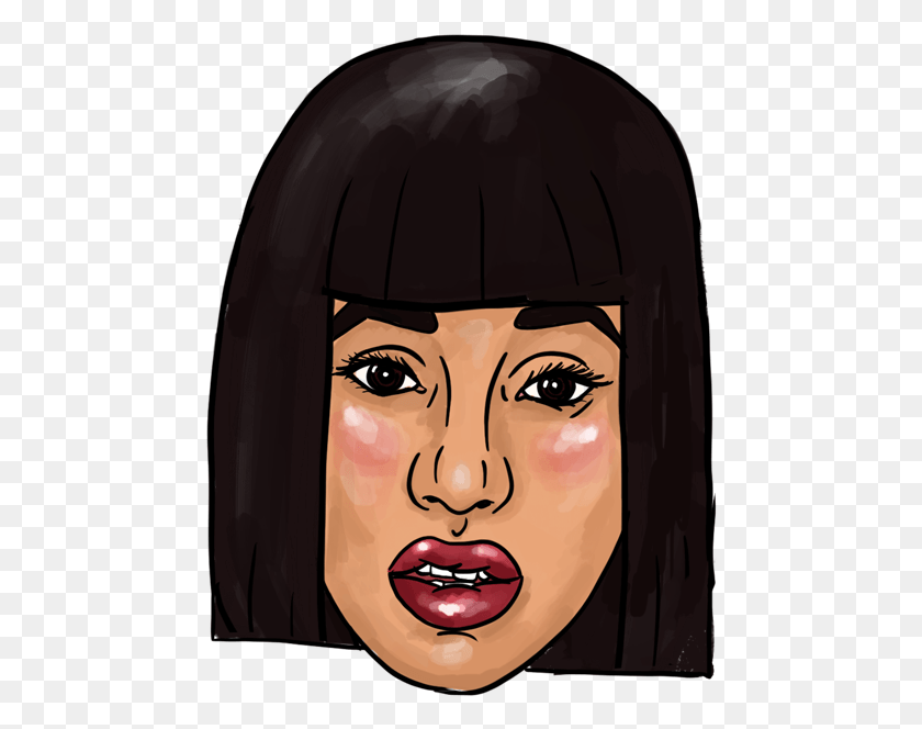 466x604 Bodak Yellow Illustration, Face, Person, Human HD PNG Download