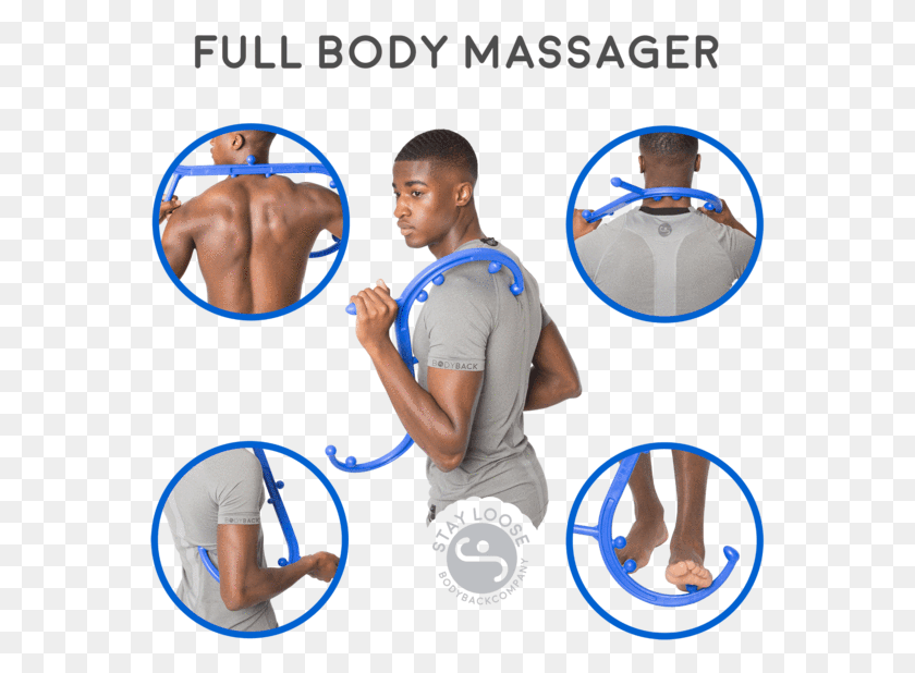 565x558 Body Back Buddy Trigger Point Self Massage Tool And Body Back Buddy, Person, Human, Arm HD PNG Download