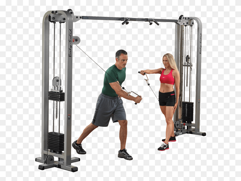 600x574 Body Solid Pro Club Cable Crossover Body Solid Cable Crossover Machine, Person, Human, Working Out HD PNG Download