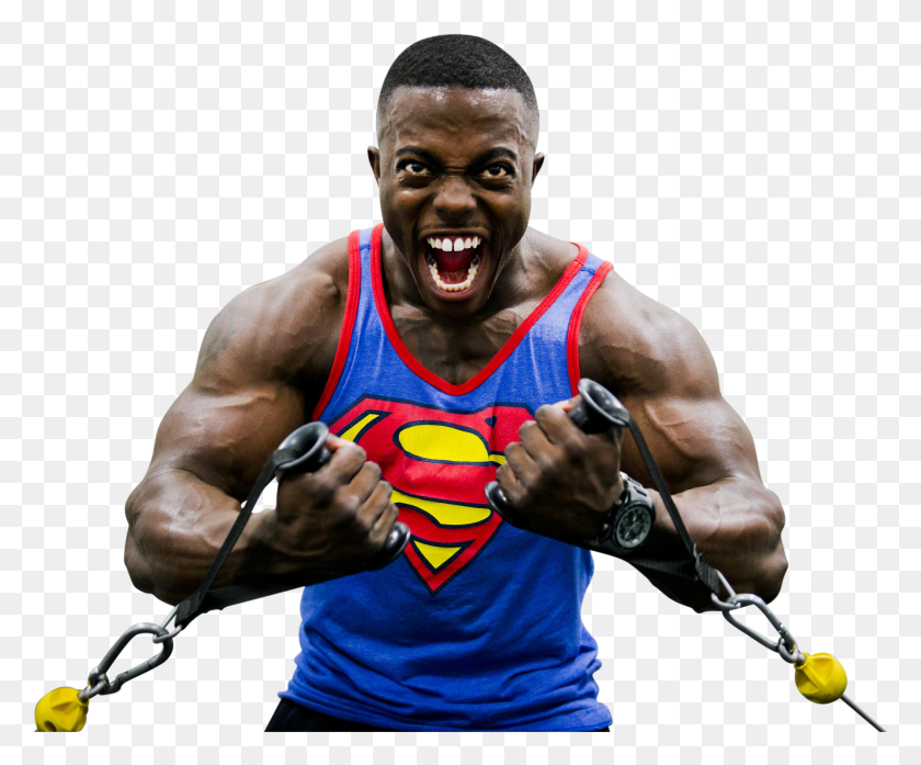 2644x2161 Bodybuilder 646482 Clip Wired Earbuds Working Out HD PNG Download
