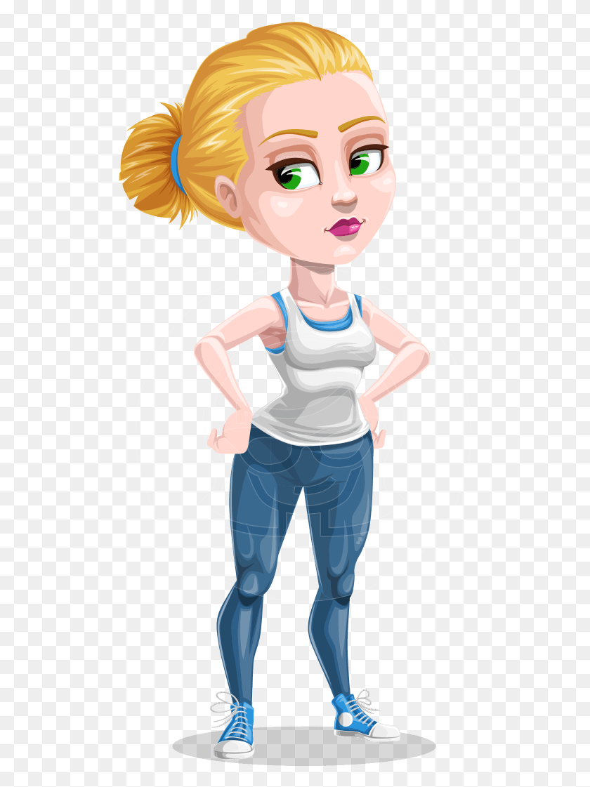 503x1061 Bodybuilder Vector Angry Fitness Lady De Dibujos Animados, Persona, Humano, Ropa Hd Png