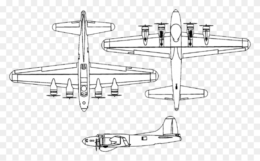 800x473 Boeing Pb 1w Fortress 3 View Drawings Model Aircraft, Airplane, Vehicle, Transportation HD PNG Download
