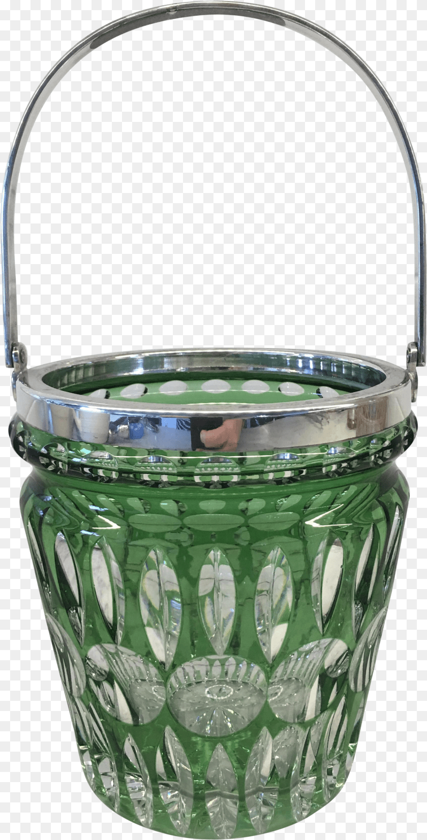1702x3352 Bohemian Emerald Crystal Amp Silver Ice Bucket On Chairish Silver Clipart PNG