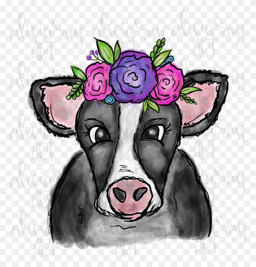 925x972 Boho Cow Example Image, Graphics, Face HD PNG Download