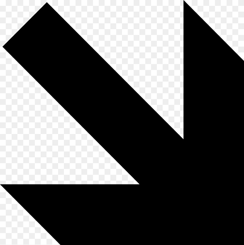 Bold Arrow Down Right, Green, Road, Tarmac PNG
