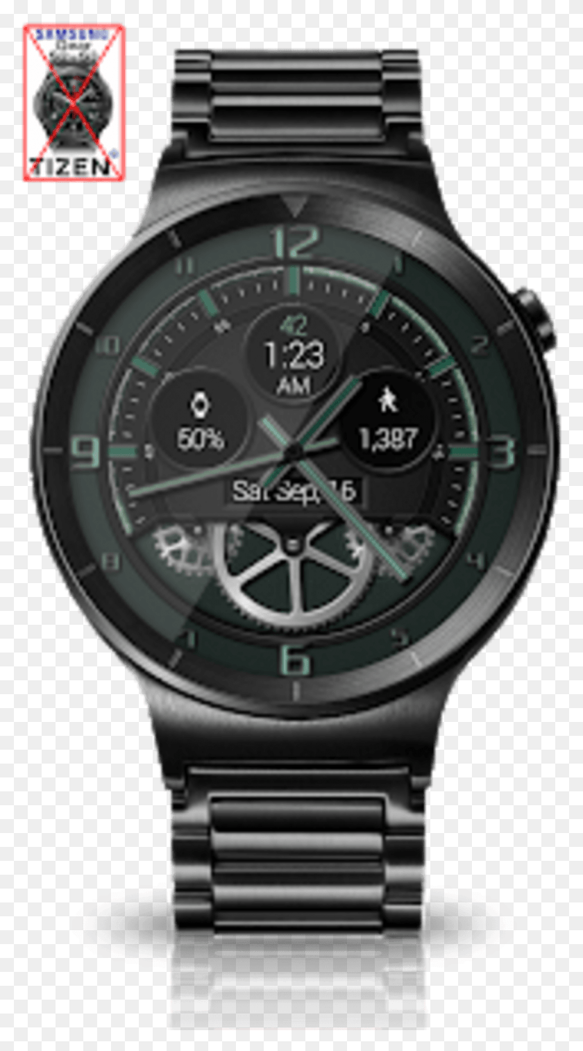 964x1798 Bold Gears Watch Face Widget Live Wallpaper Black Stainless Steel Huawei Watch, Wristwatch HD PNG Download