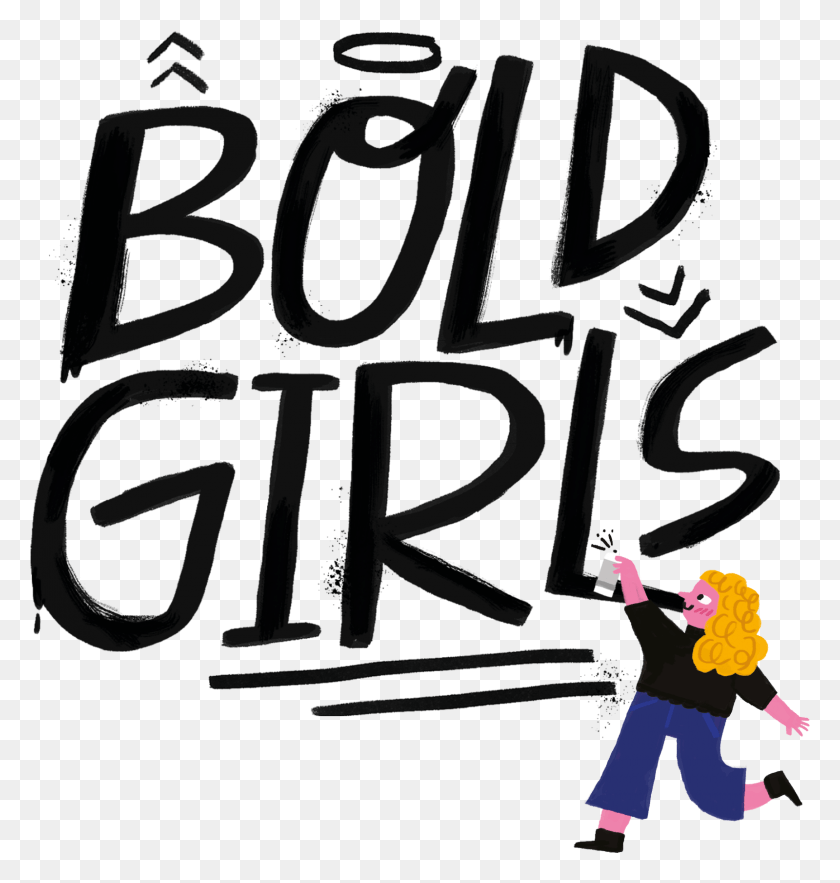 1599x1688 Bold Girls Logo Black Text Cmyk Girl, Alphabet, Outdoors, Leisure Activities Descargar Hd Png