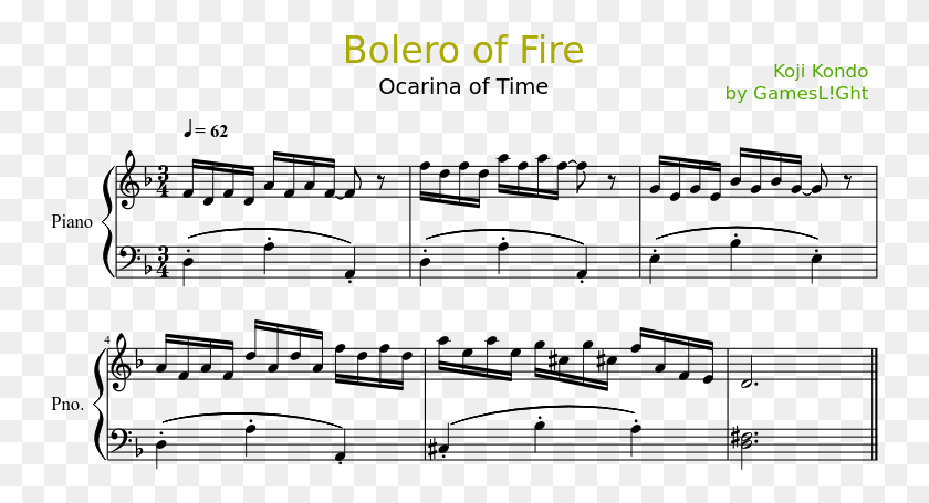 749x395 Bolero Of Fire Sheet Music Composed By Koji Kondo By Peter And The Wolf Music Duck, Text, Pac Man HD PNG Download