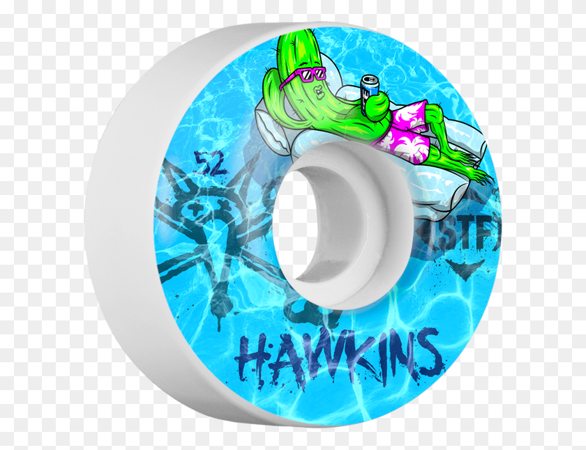 600x586 Bones Hawkins Stf Water 52mm Skateboard Wheels Skateboard Cd, Disk, Dvd HD PNG Download