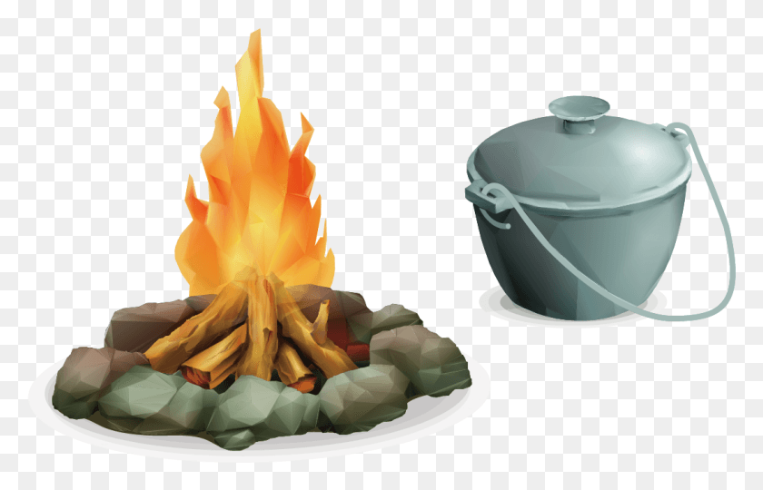 1087x669 Bonfire Transparent Image Camping Tool Vector, Fire, Flame, Pottery HD PNG Download