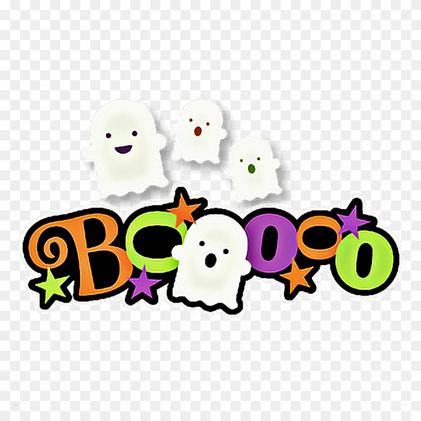 1024x1024 Boo Sticker Ghost Boo Halloween, Doodle HD PNG Download