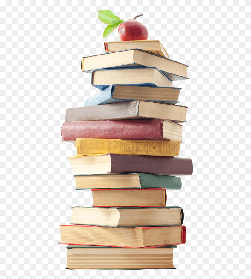 454x871 Book Stack Apples And Books Transparent, Novel, Library, Room HD PNG Download