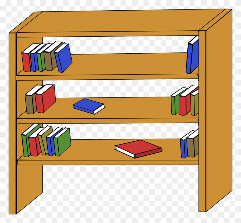 1280x1179 Books On Shelf Clipart Clipart Panda Free Clipart Images Bookshelf Clipart, Furniture, Bookcase, Wood HD PNG Download
