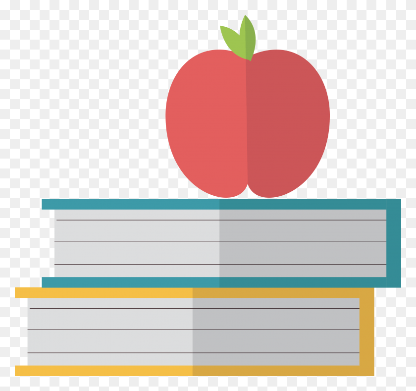 3283x3072 Books With Apple Books And Apple Vector, Label, Text, Paper HD PNG Download