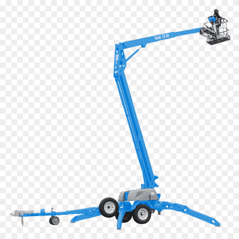 1350x1353 Boom Lift Towable To 50 Electric, Construction Crane, Vehicle, Transportation HD PNG Download