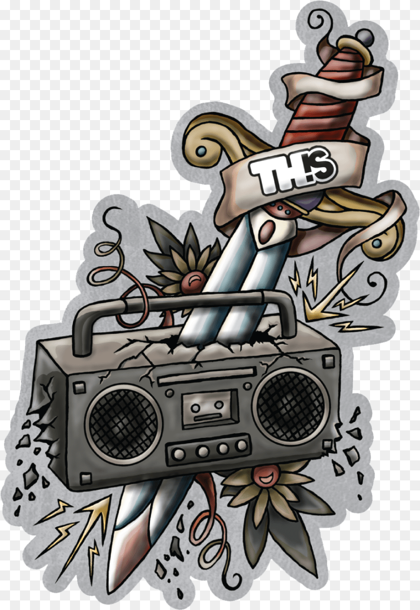 Boombox Sword Cartoon, Electronics, Person PNG
