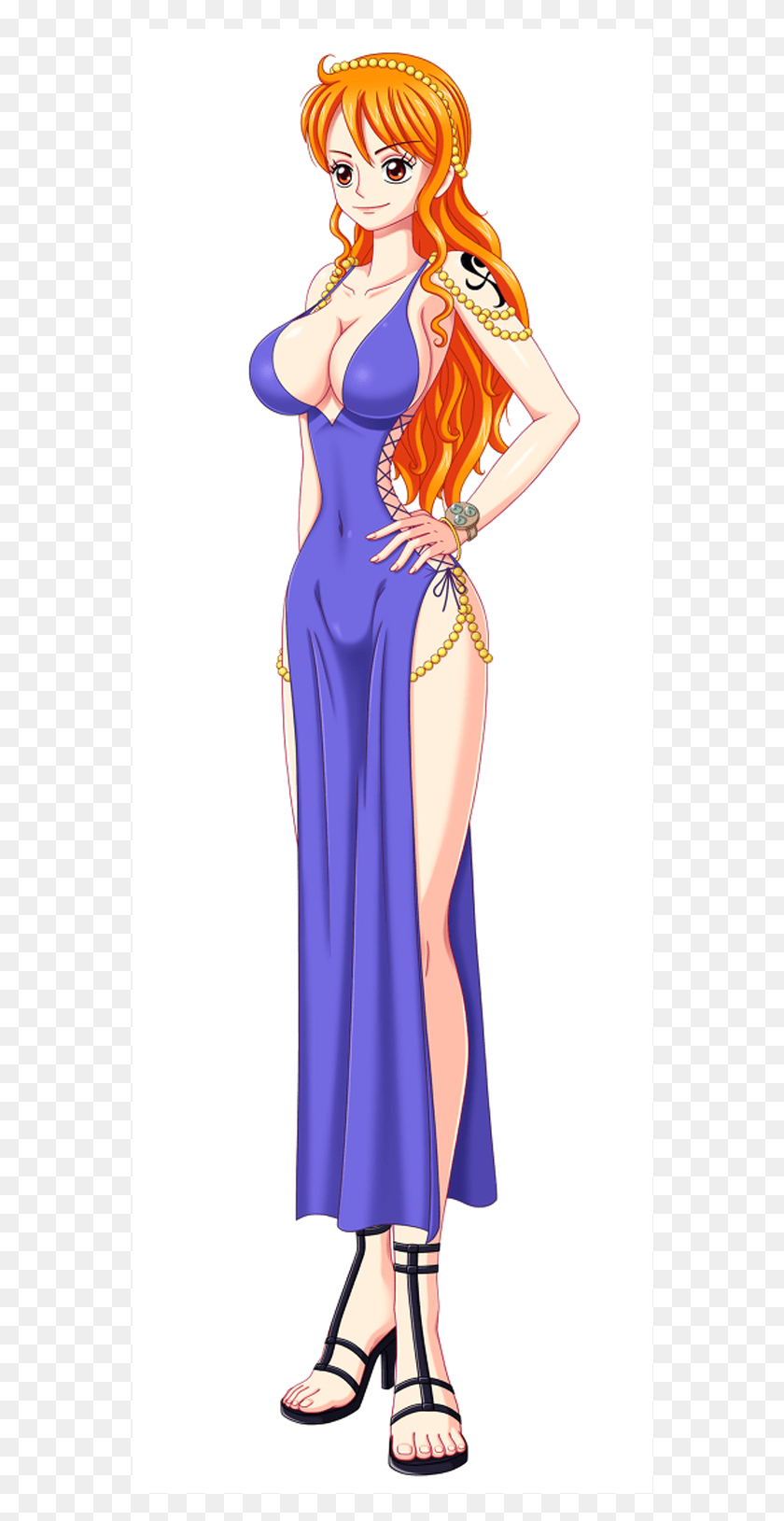 558x1569 Boondocks One Piece Android Manga Art One Piece Nami Dress, Clothing, Apparel, Evening Dress HD PNG Download