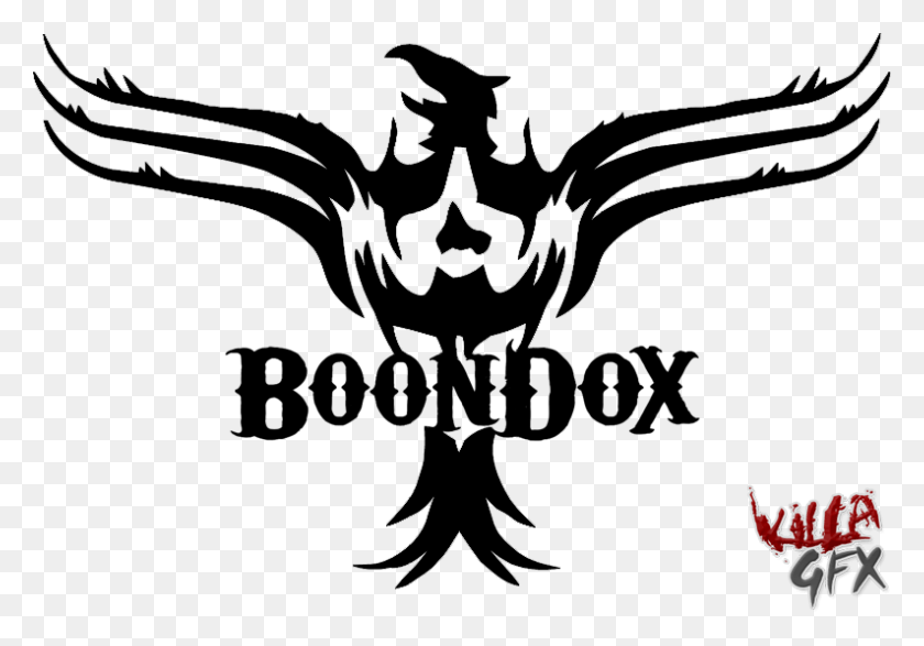 794x537 Boondox Tribal Bird Logo Boondox Logo, Text, Symbol, Trademark HD PNG Download