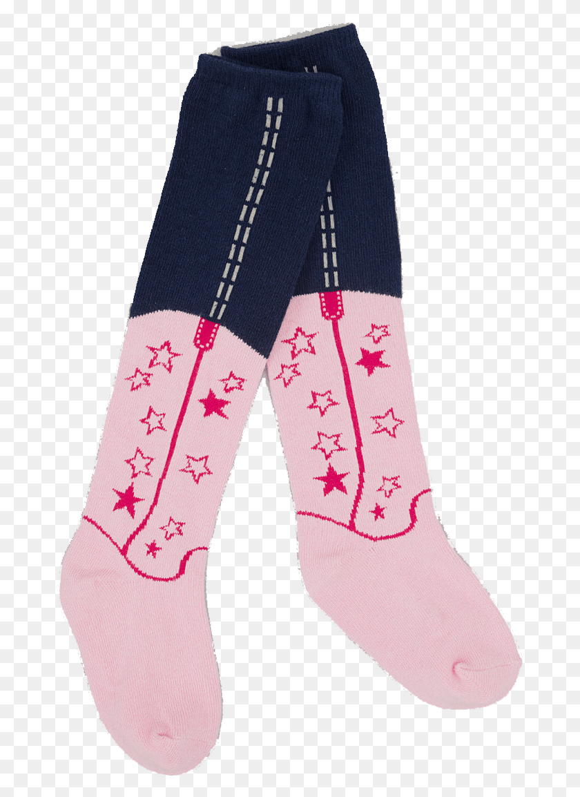 676x1094 Boot Leg Socks Pink Stars Sock, Clothing, Apparel, Shoe Descargar Hd Png