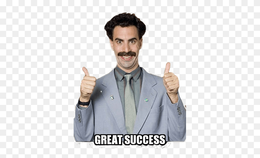 363x452 Borat Sticker Funny First Day Of Work Meme, Thumbs Up, Person, Finger HD PNG Download