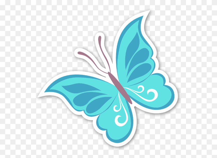 567x552 Borboleta Azul Sticker Mariposas, Plant, Hibiscus, Flower HD PNG Download