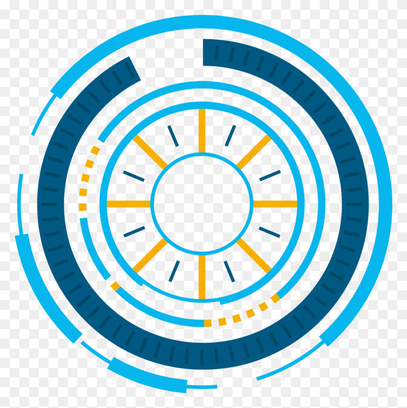 1457x1463 Borde Tecnolgico Azul Futurista Marco Y Psd Round Window Black, Analog Clock, Clock HD PNG Download